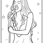 Olivia rodrigo performing at an award show detailed coloring sheet