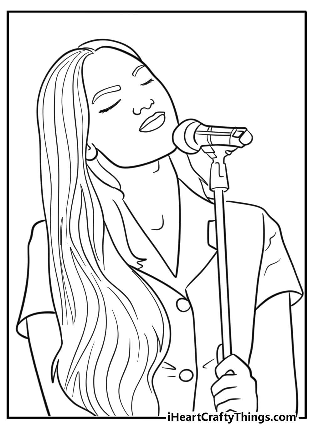 Olivia rodrigo performing live free coloring page pdf