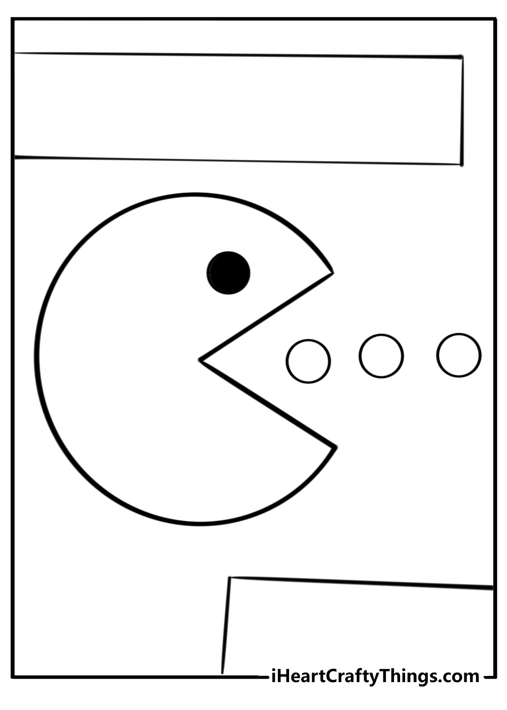 Pac man eating pellets coloring page for kids