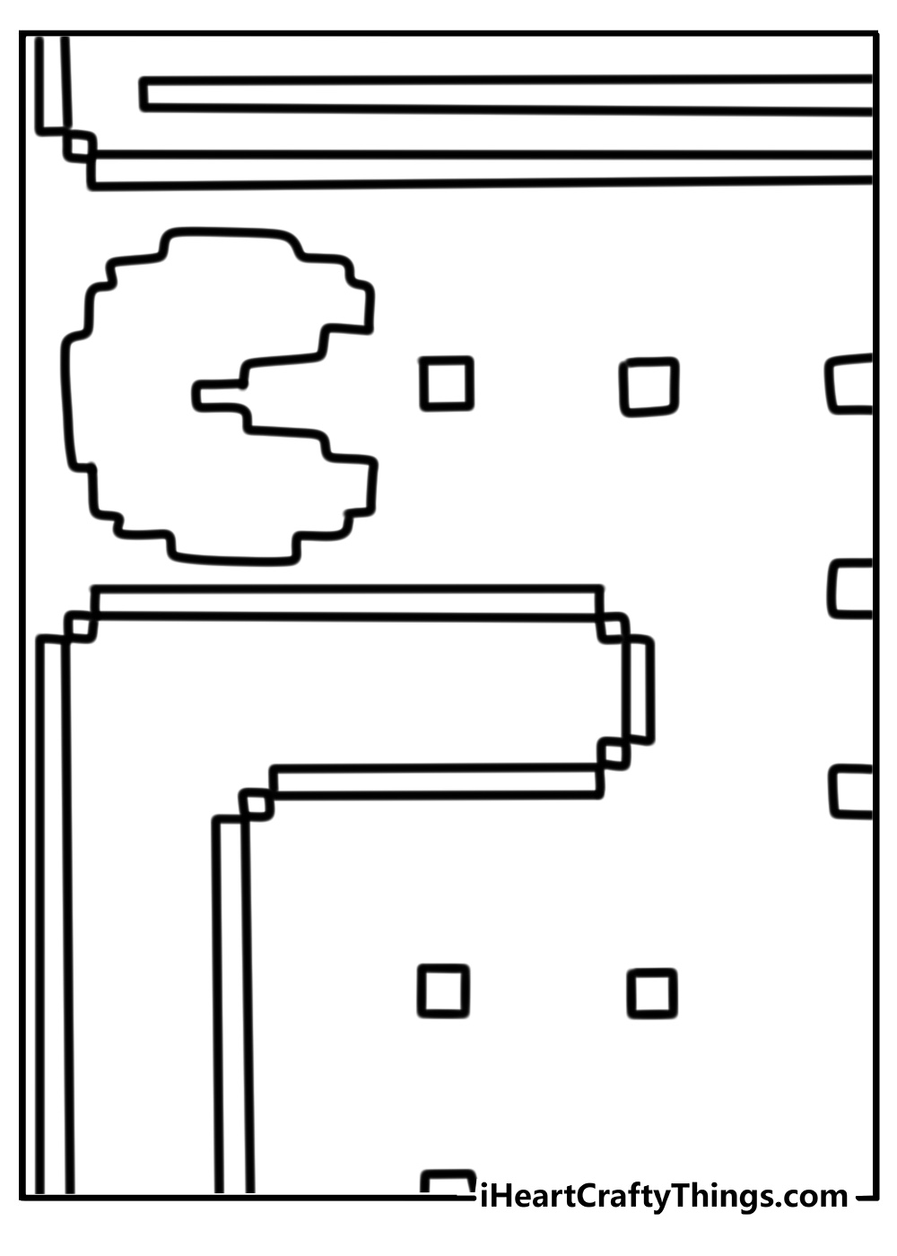 Pac man eating power pellet fun coloring sheet