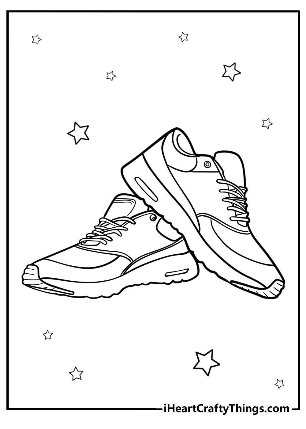 Pair of running sneakers fun coloring sheet