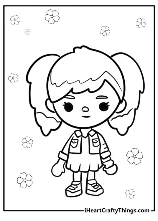 Paper doll toca boca coloring page