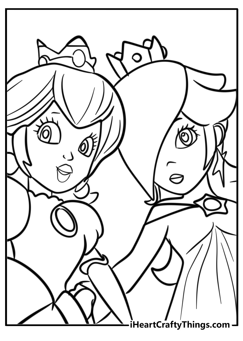 Peach and rosalina coloring pages