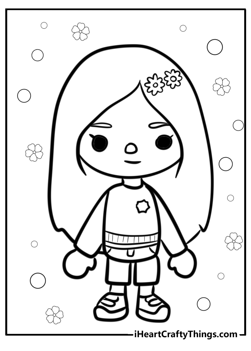 Pretty toca boca coloring page