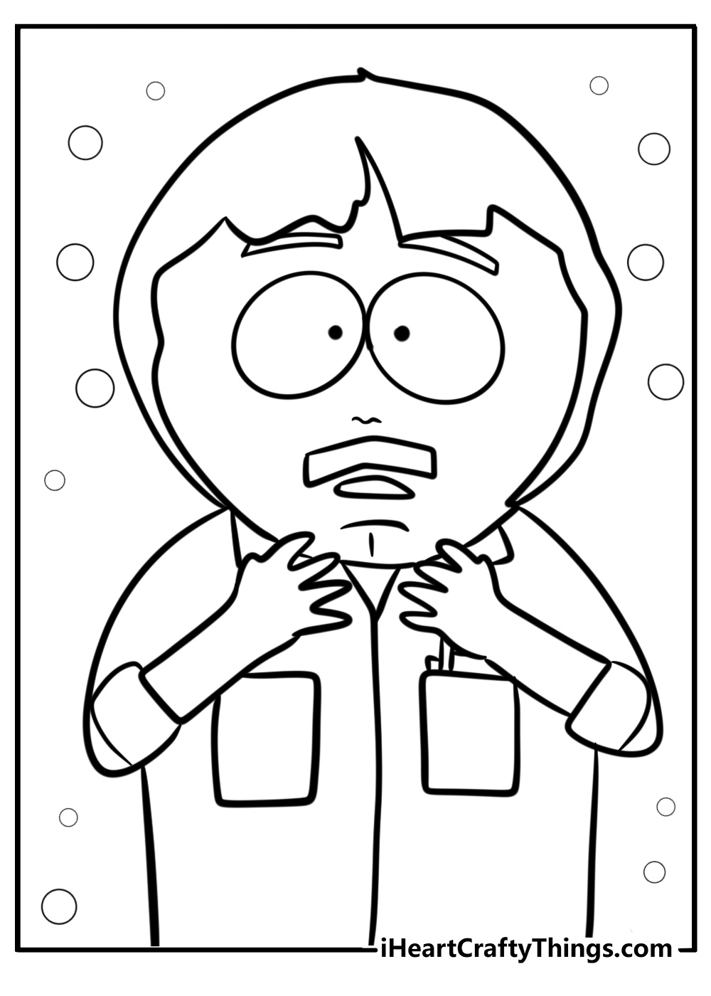 Randy marsh with a shocked expression printable south park sheet