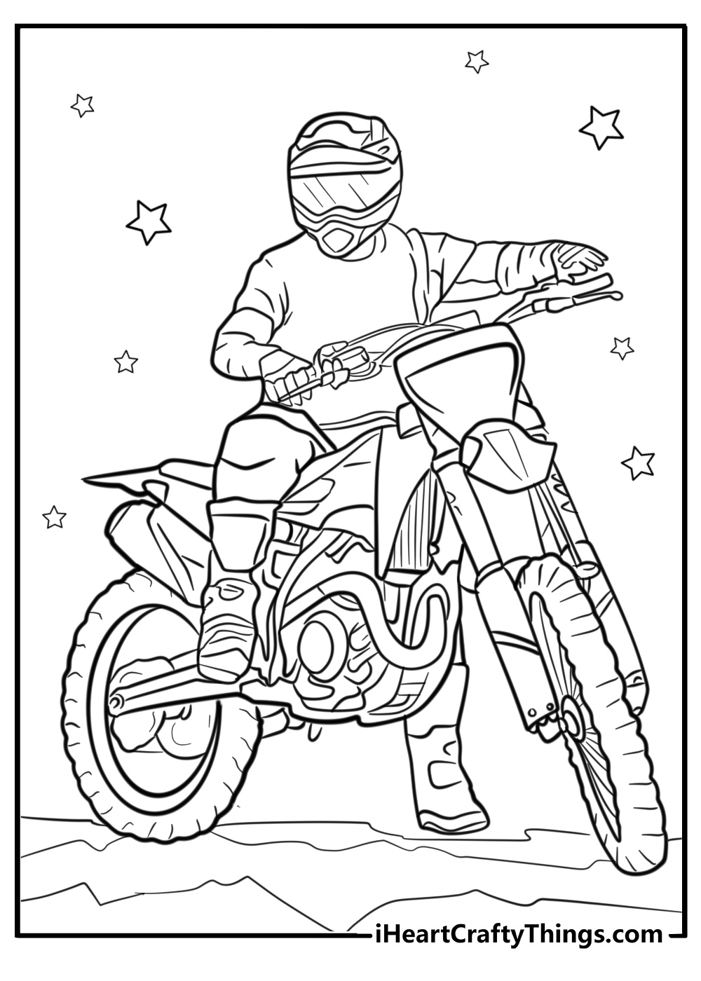 Rider on dunlop dirt bike coloring page