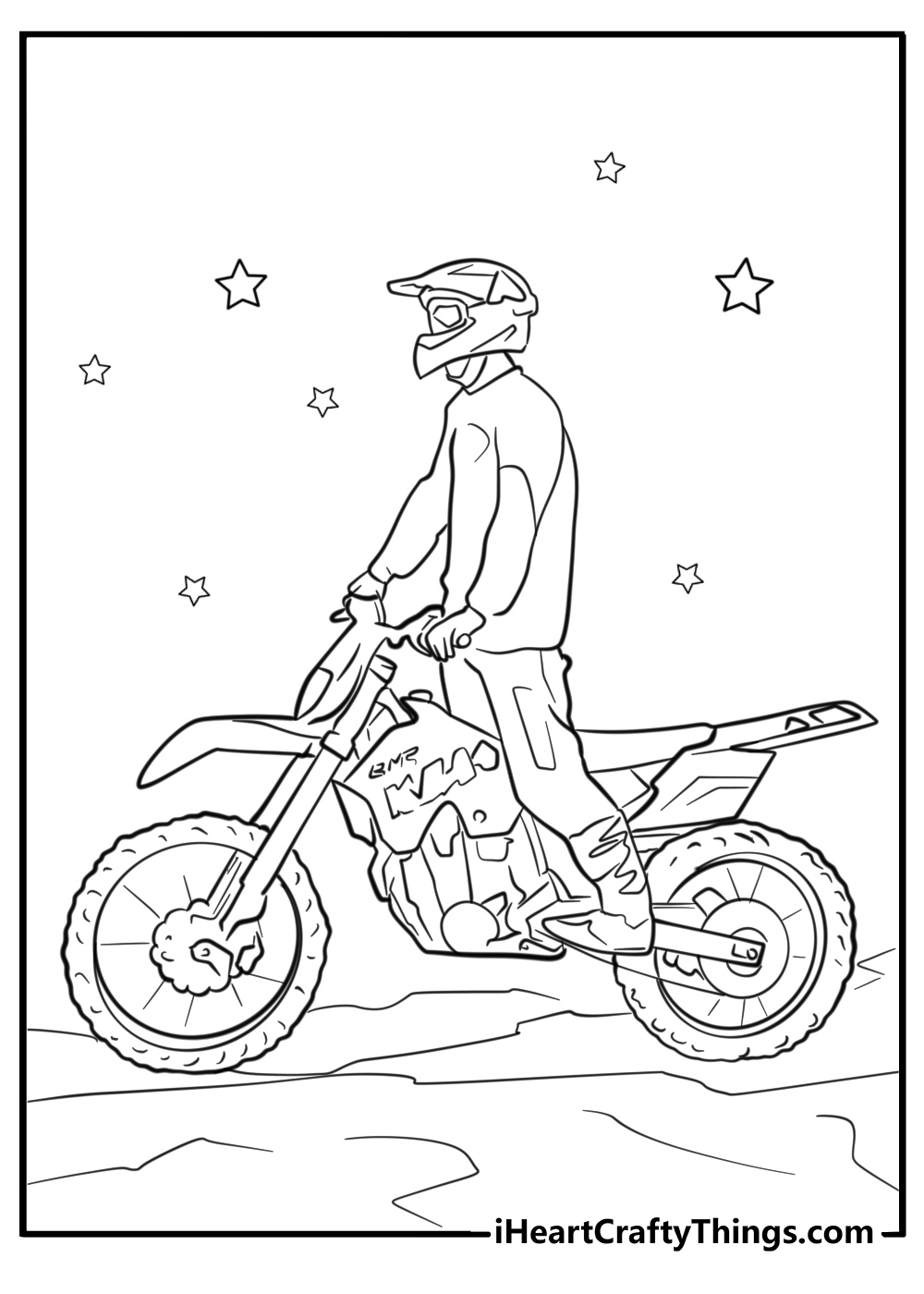 Rider on ktm dirt bike coloring page