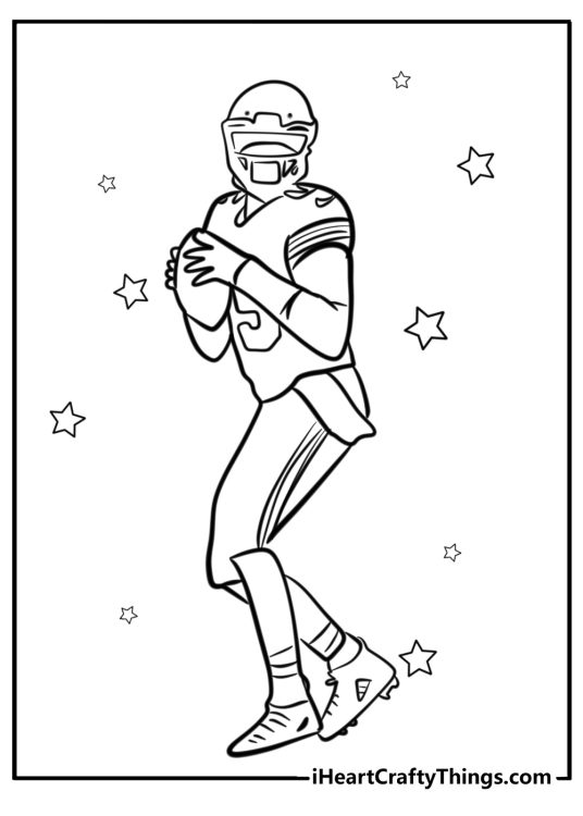 San francisco 49ers quarterback throwing free coloring sheet