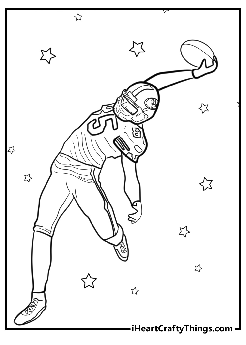 San francisco 49ers sideline scene detailed coloring page