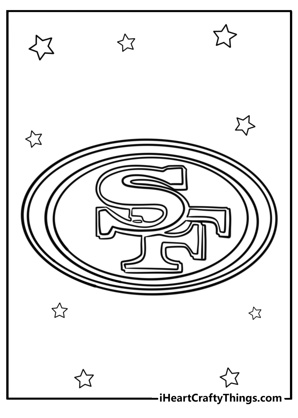 San francisco 49ers team logo free coloring page pdf