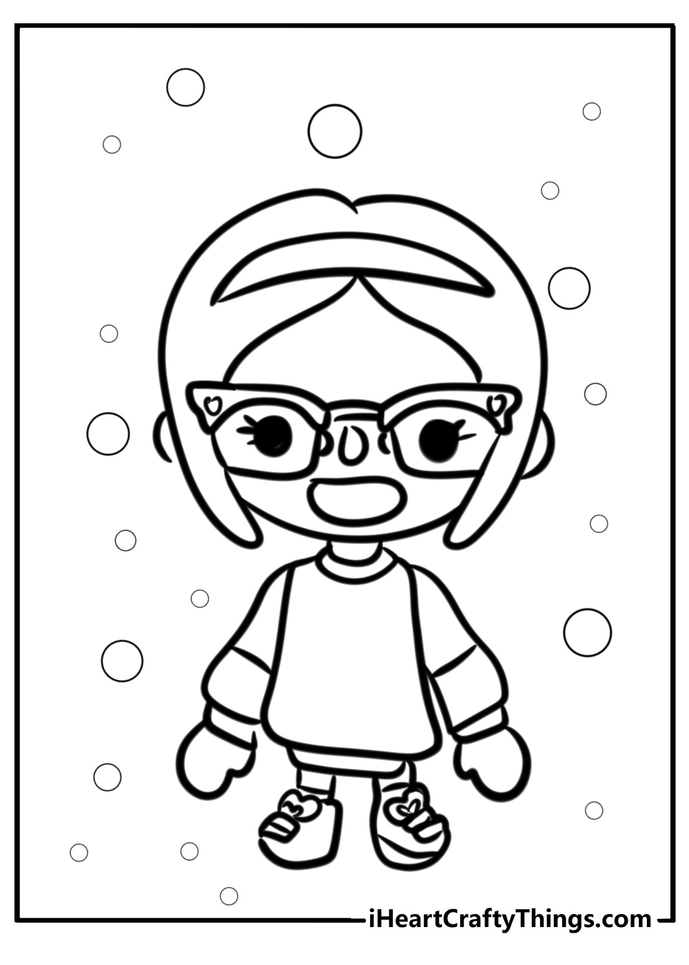 Scared toca boca nerdy girl coloring pages