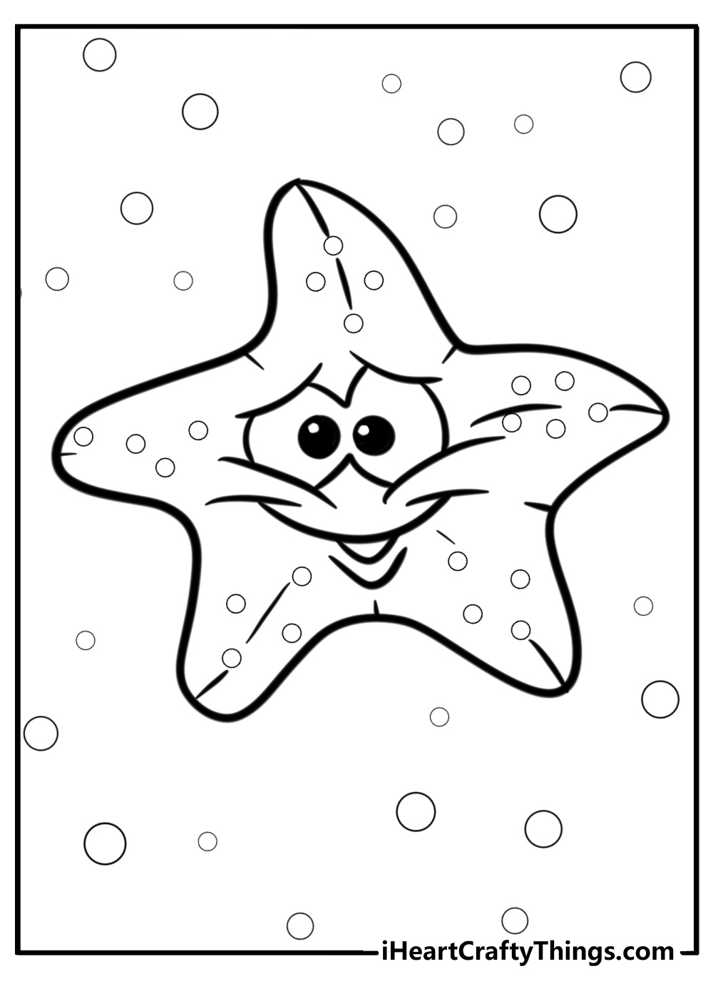 Sea star in deep sea fun coloring sheet for kids