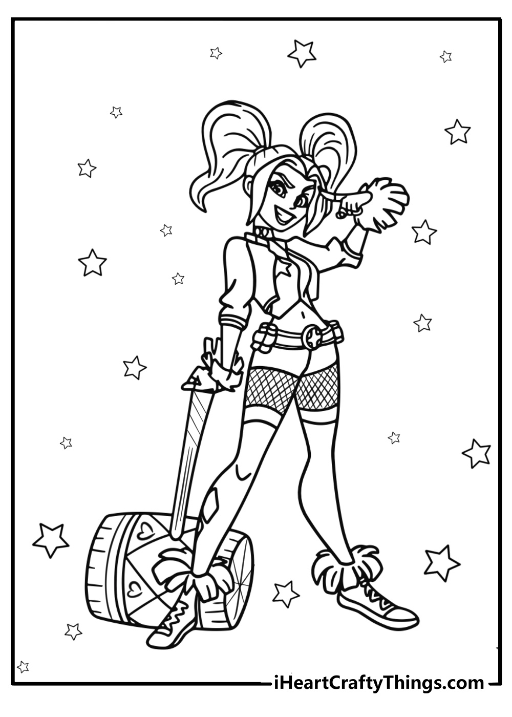 Simple harley quinn coloring pages