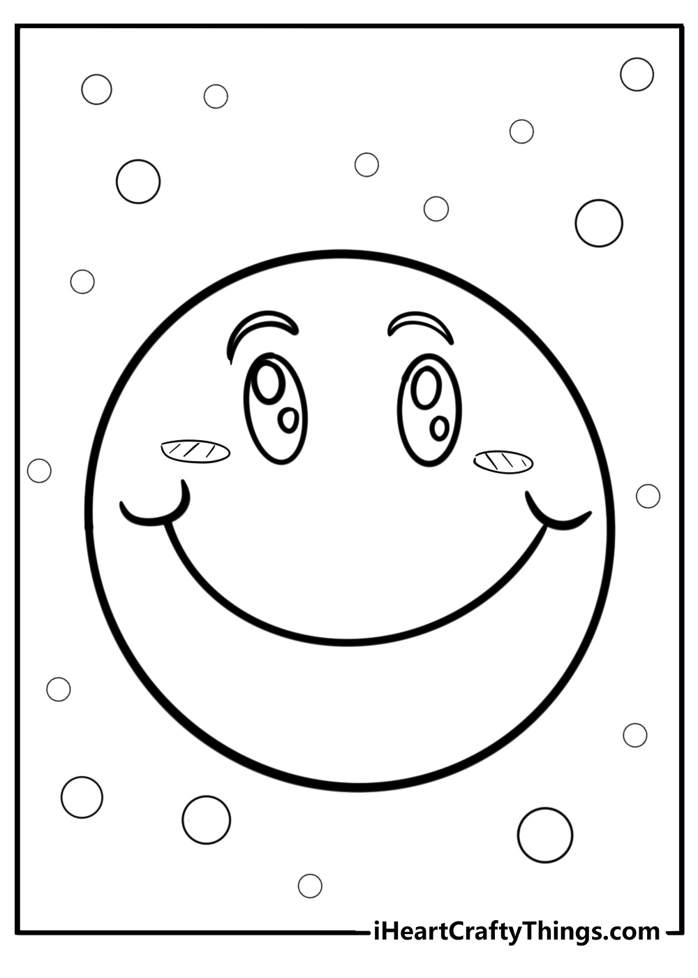 Simple smiley face coloring page for kids