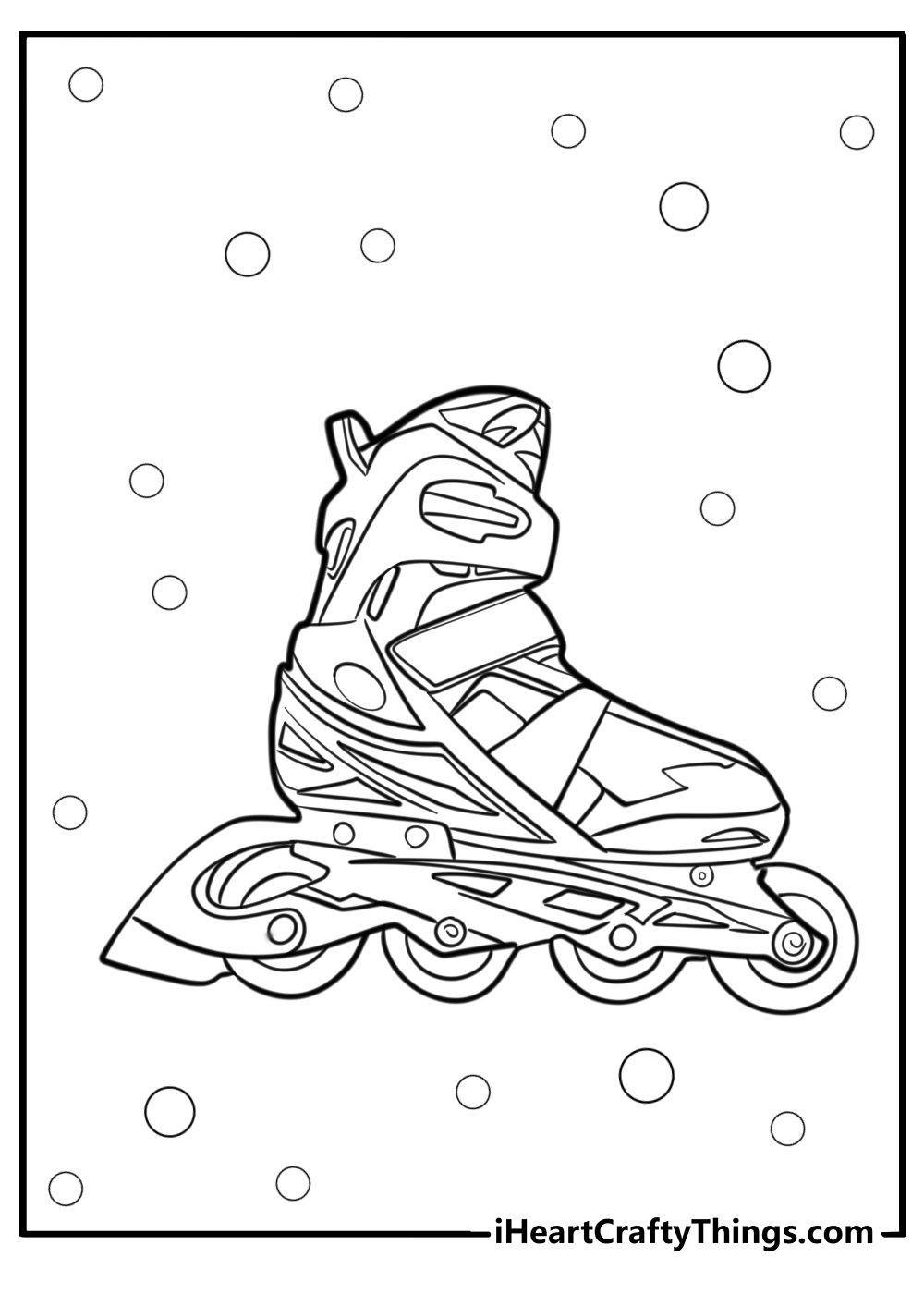 Skateboarding shoes in action free pdf coloring page