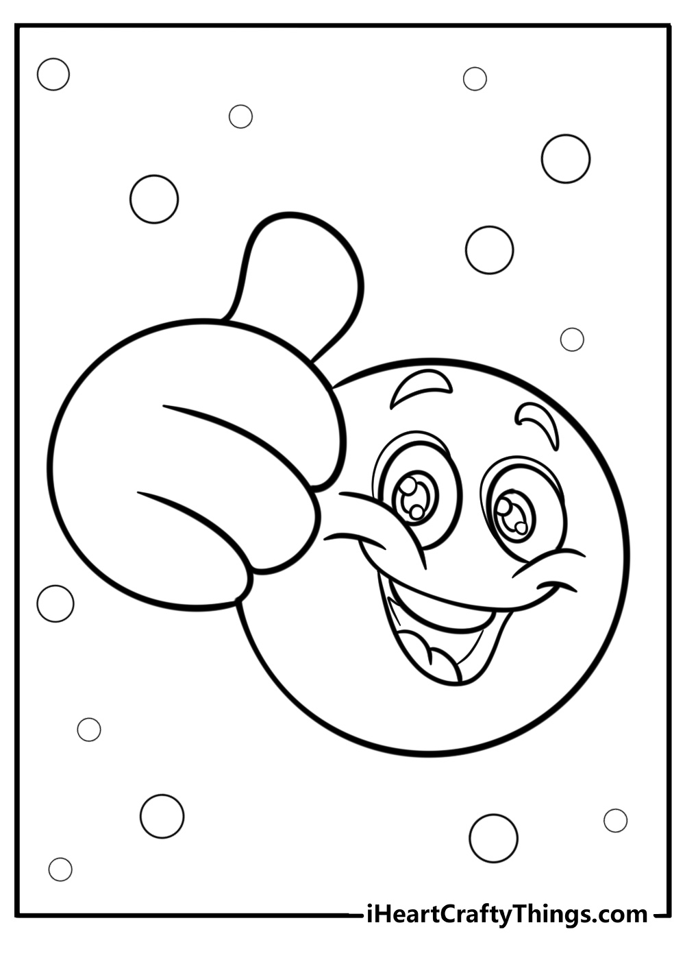 Smiley face with thumbs up printable coloring page