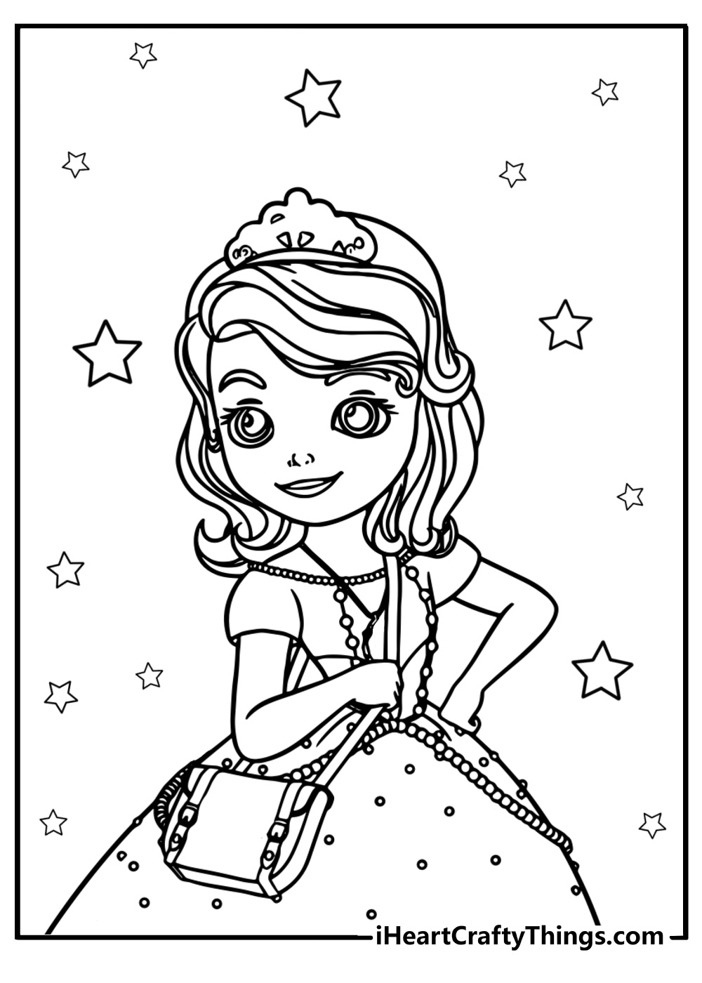 Sofia the first at the royal ball free printable pdf coloring page