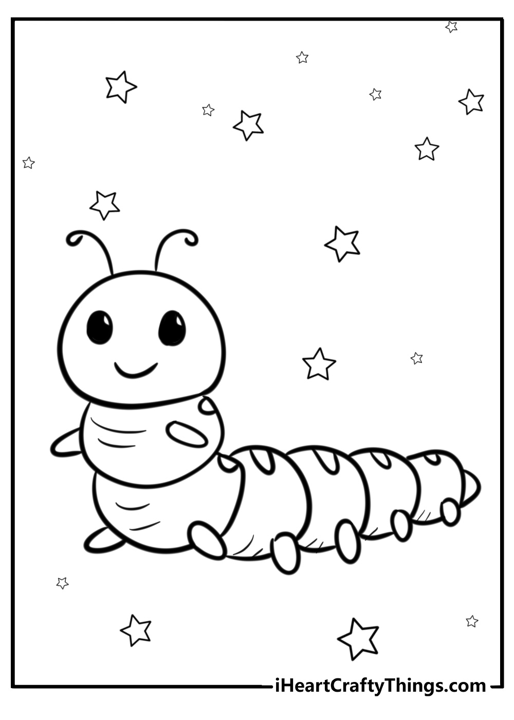 Spotted caterpillar coloring page for kids