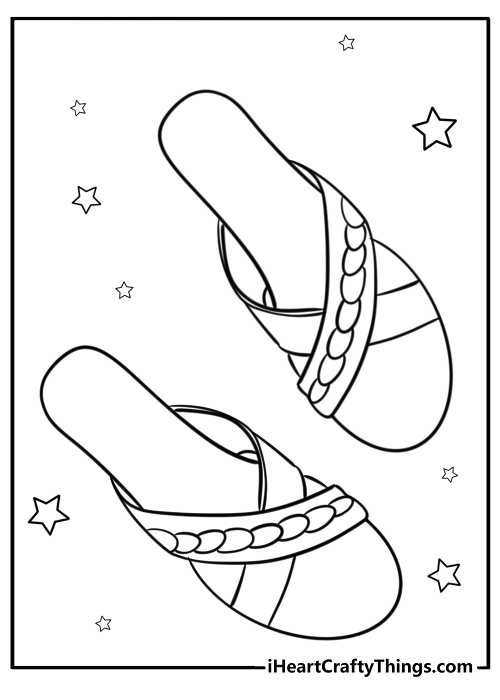 Stylish women's sandals detailed shoe coloring sheet