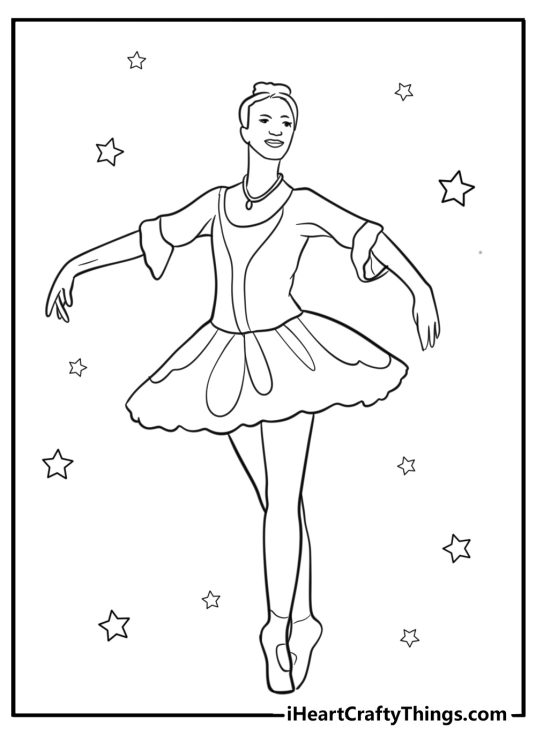Sugar plum fairy dancing detailed nutcracker coloring sheet
