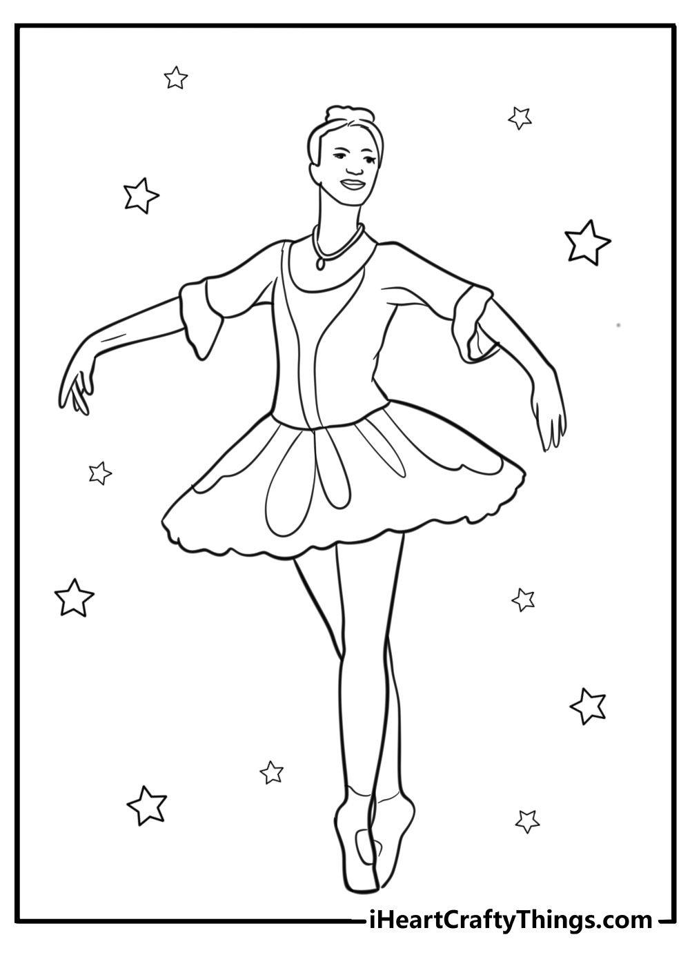 Sugar plum fairy dancing detailed nutcracker coloring sheet