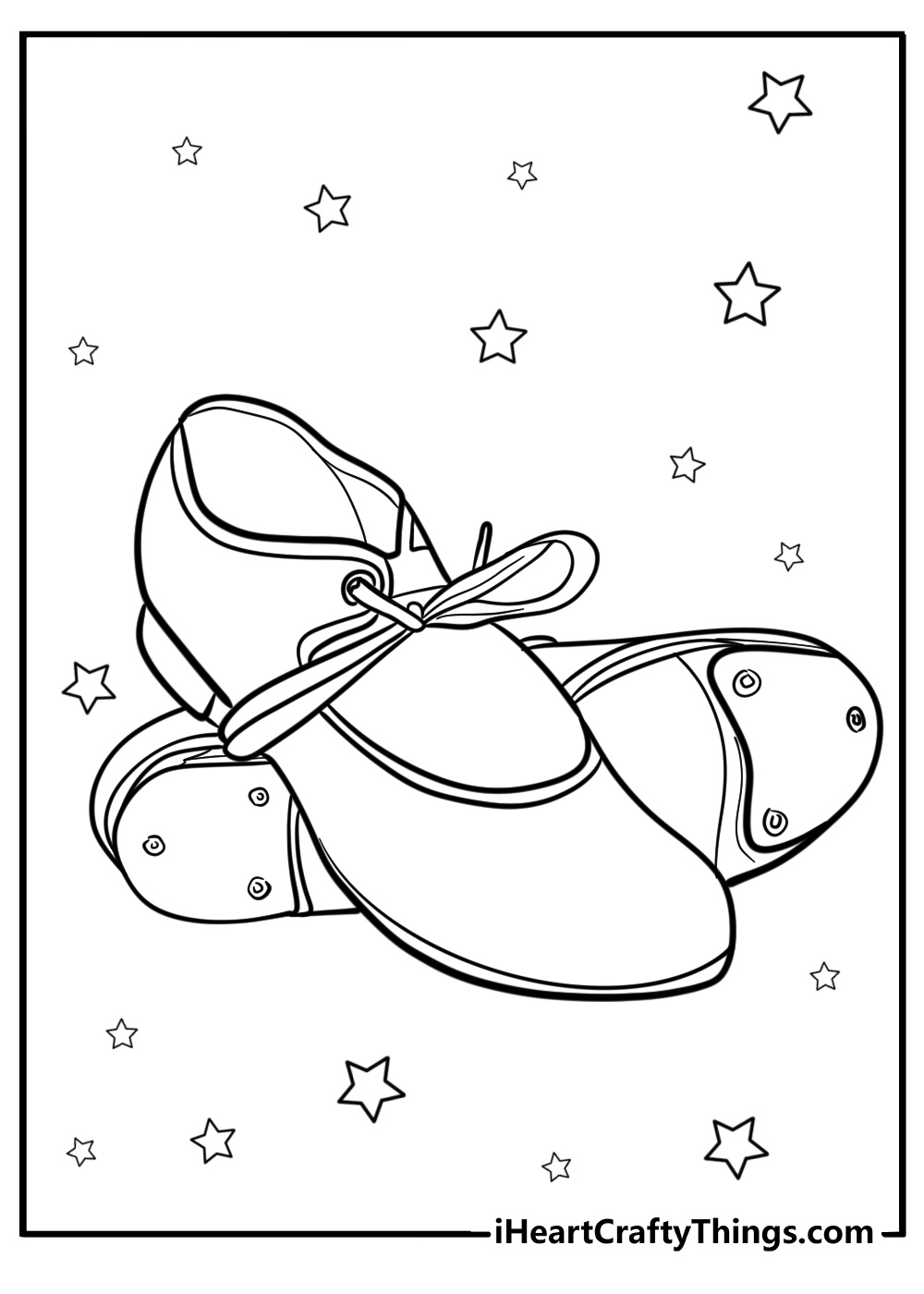 Tap dance shoes free shoe coloring page pdf