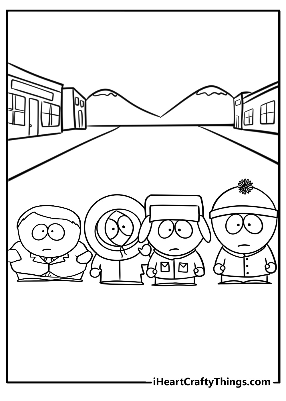 The boys on their way to school free pdf south park coloring page