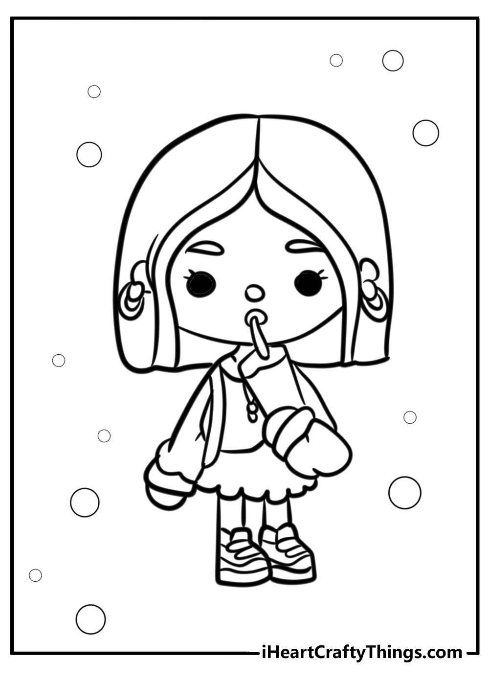 Toca boca charli d'amelio drinking boba tea free coloring page