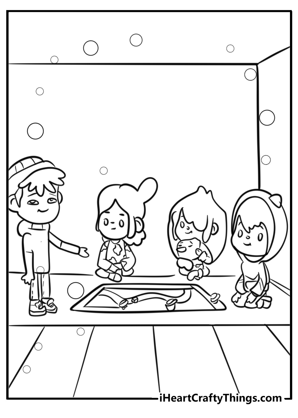 Toca boca friends playing board games coloring pages to print