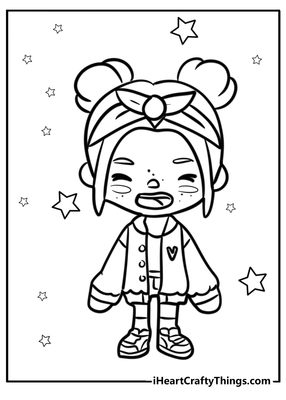 Toca boca hippie girl coloring page printables