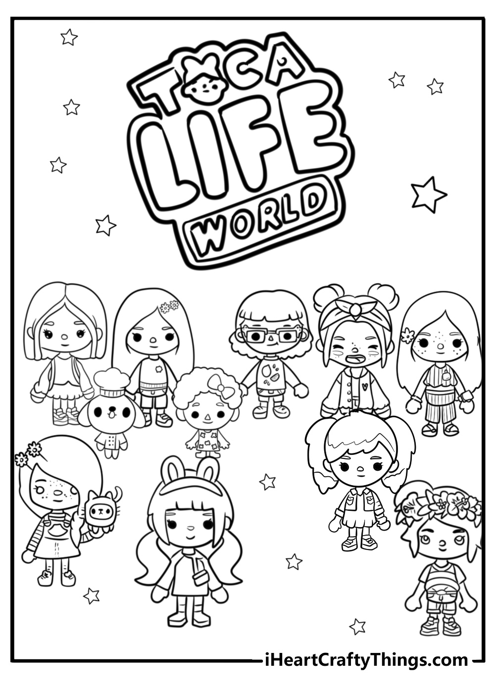 Toca boca life world with all characters coloring pages