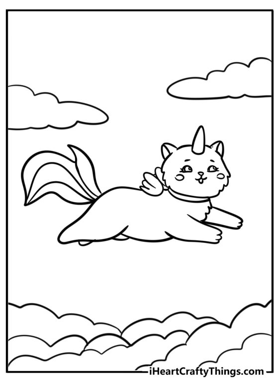 31 New Unicorn Cat Coloring Pages (100% Free To Print)