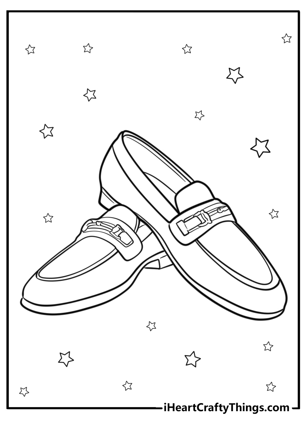 Velvet dress shoes detailed coloring sheet for adults