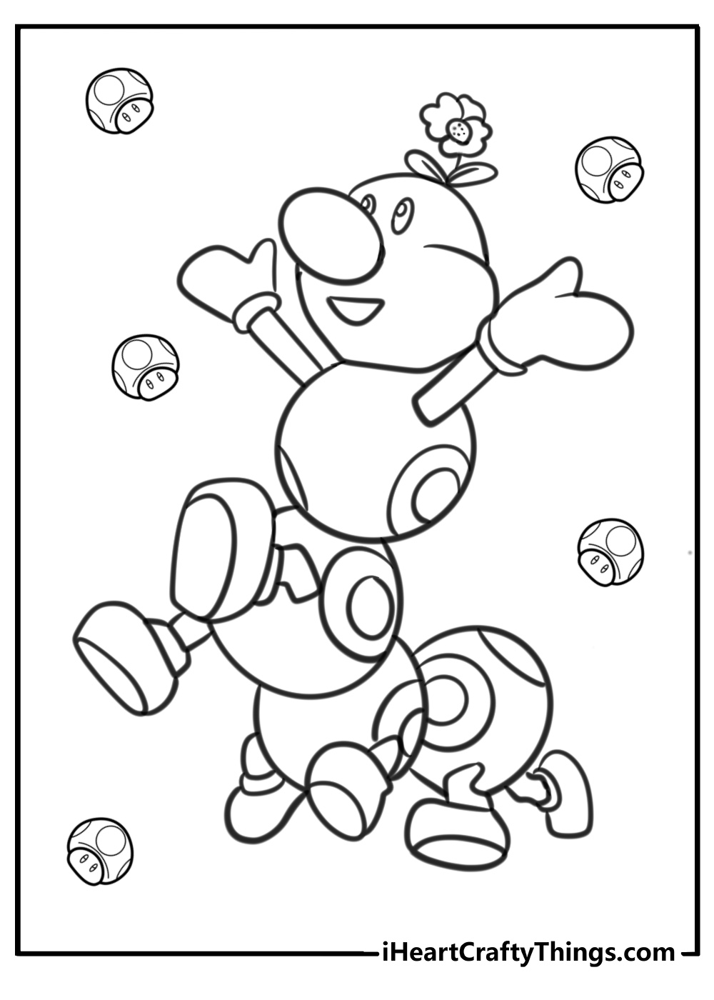 Wiggler caterpillar from super mario coloring page