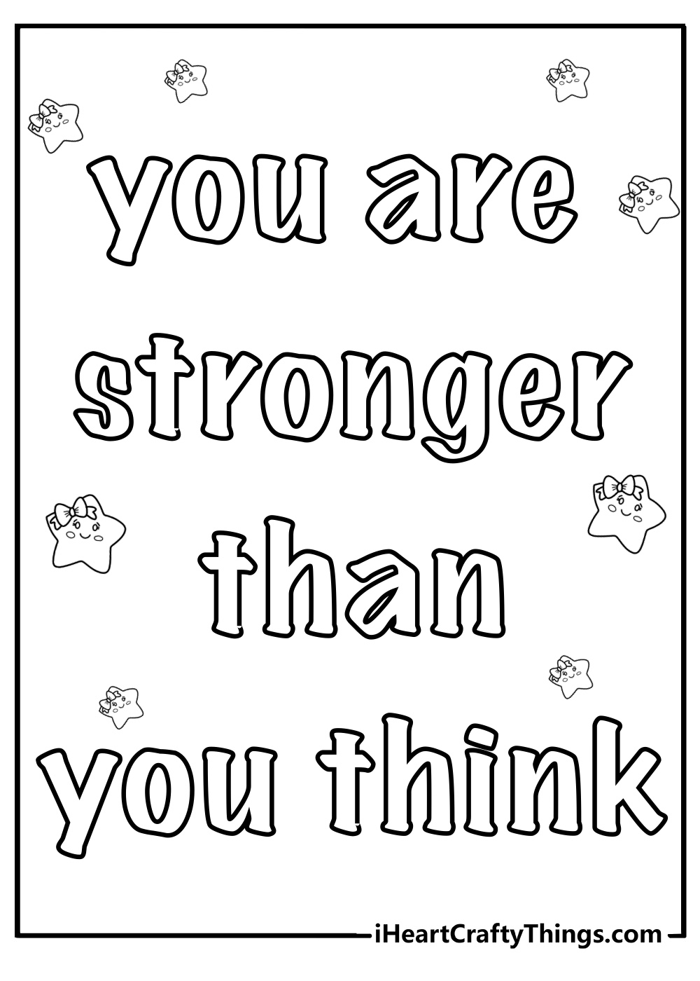 You are stronger than you think free quote coloring page pdf