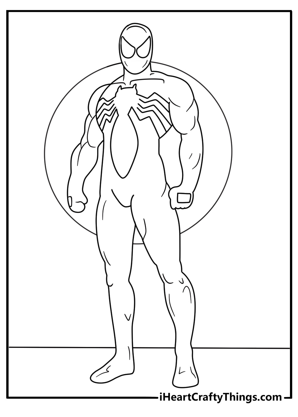 Spider Man coloring pages design featuring the black symbiote suit