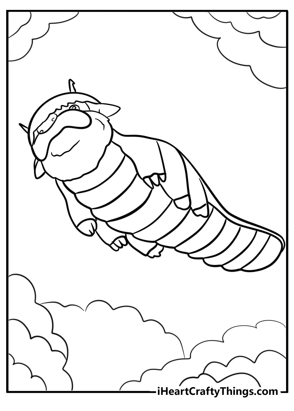 Appa flying through the air fun avatar coloring sheet