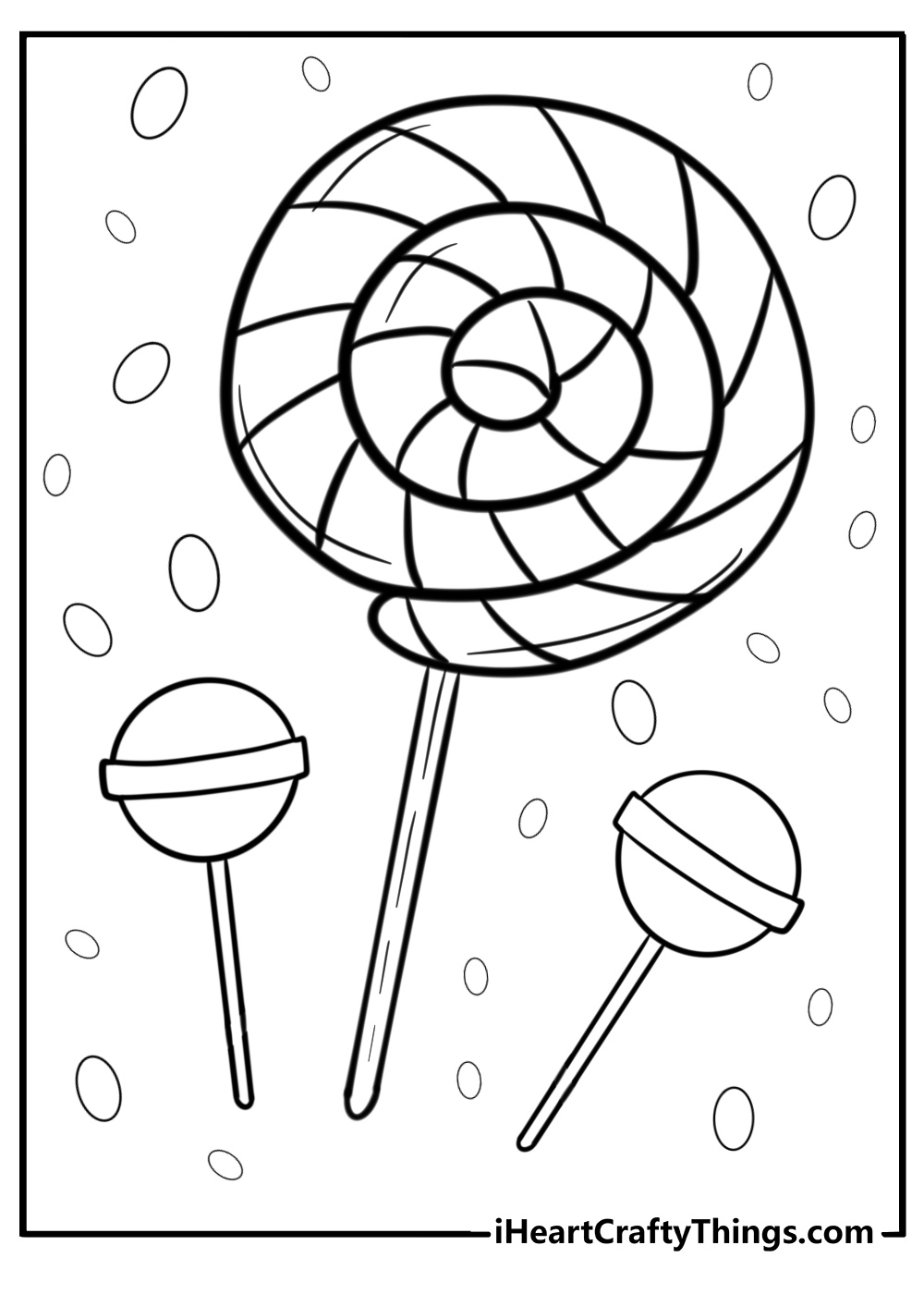 Big swirl lollipop free printable coloring page