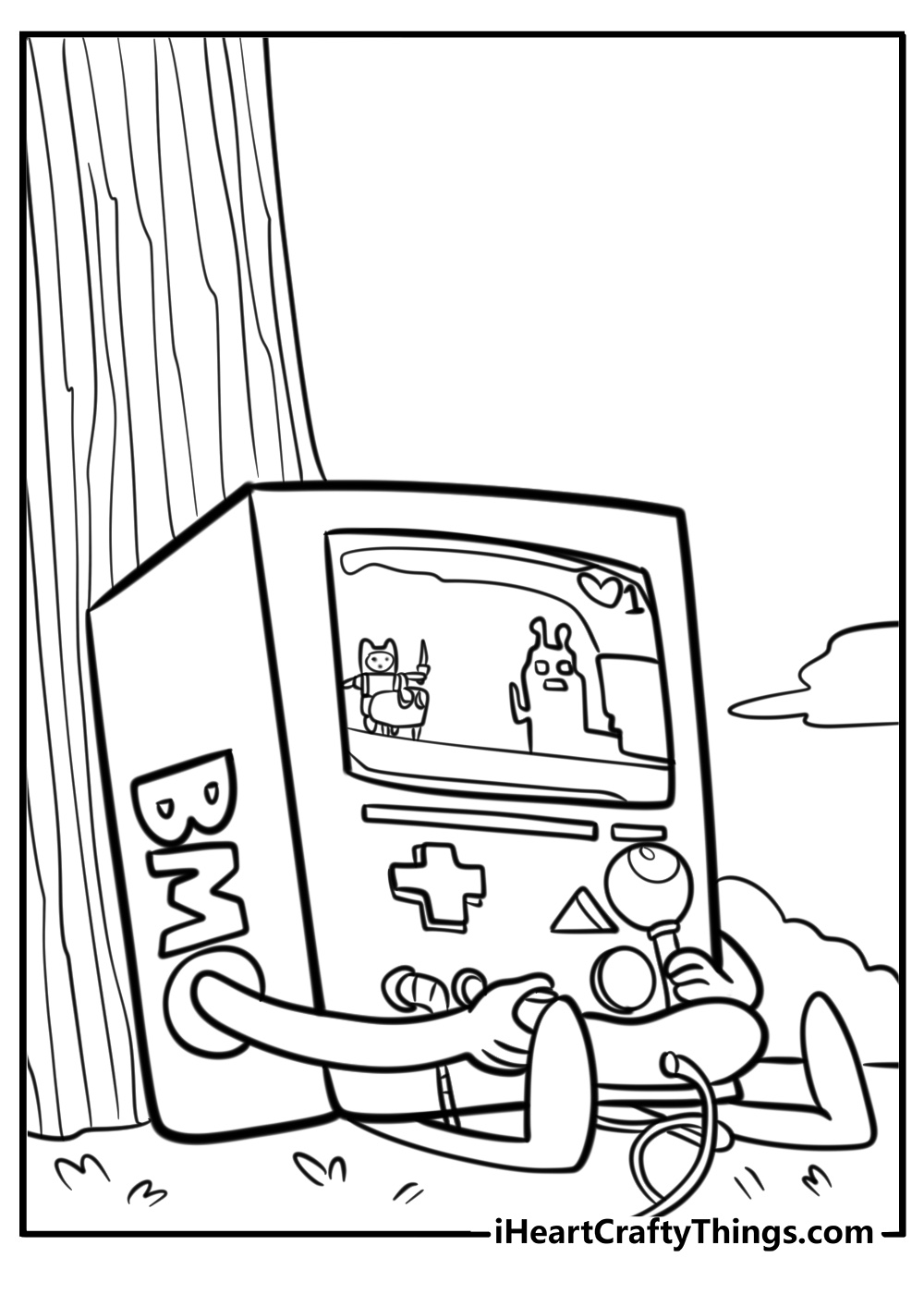 Bmo playing video games detailed coloring