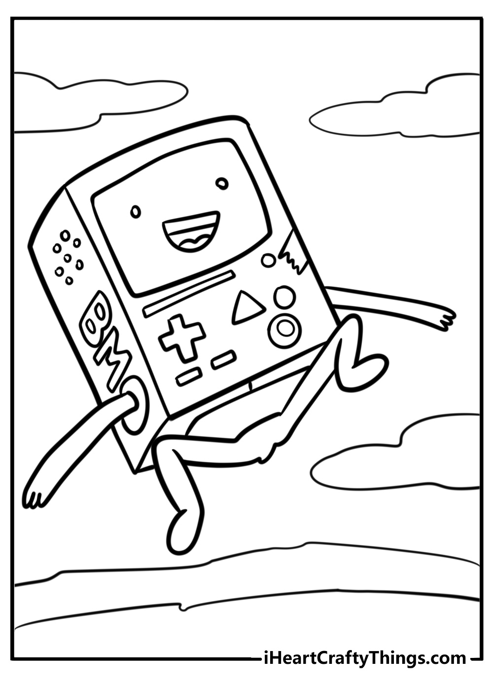 Bmo with a big smile free coloring page pdf