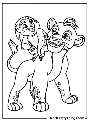 Bunga standing tall with kion free printable coloring page