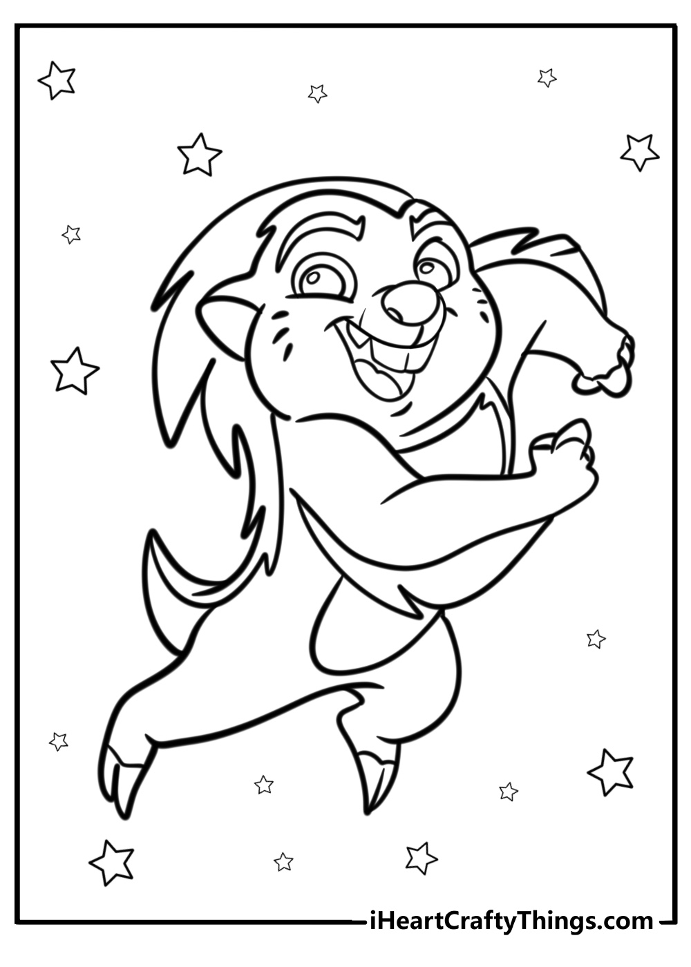 Bunga the brave honey badger detailed lion guard coloring sheet