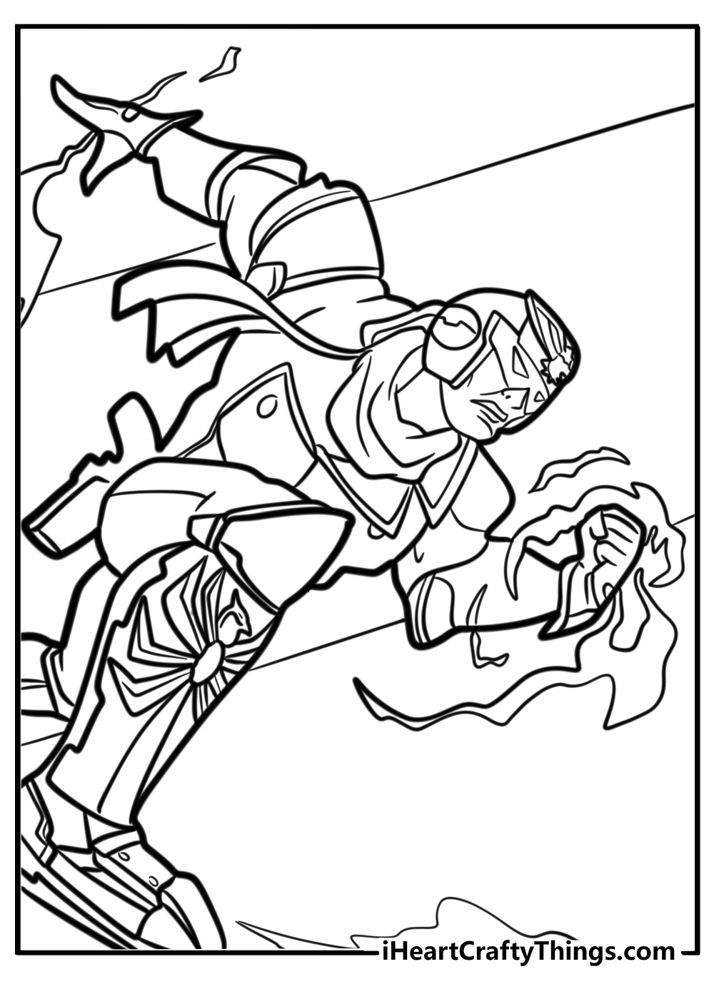 Captain falcon using falcon punch free coloring page pdf