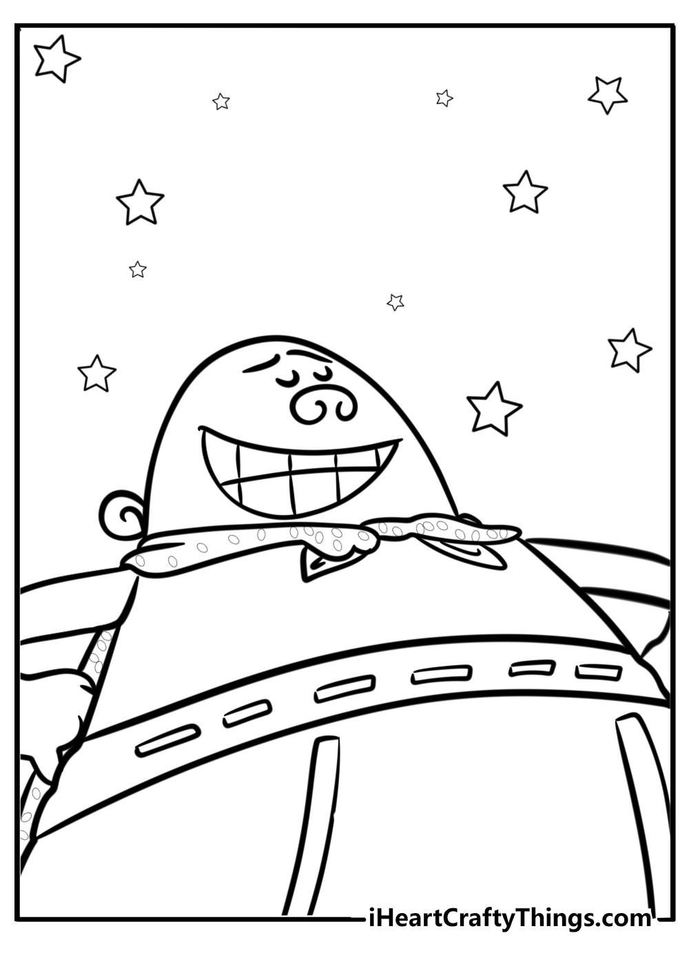 Captain underpants holding his cape fun coloring sheet