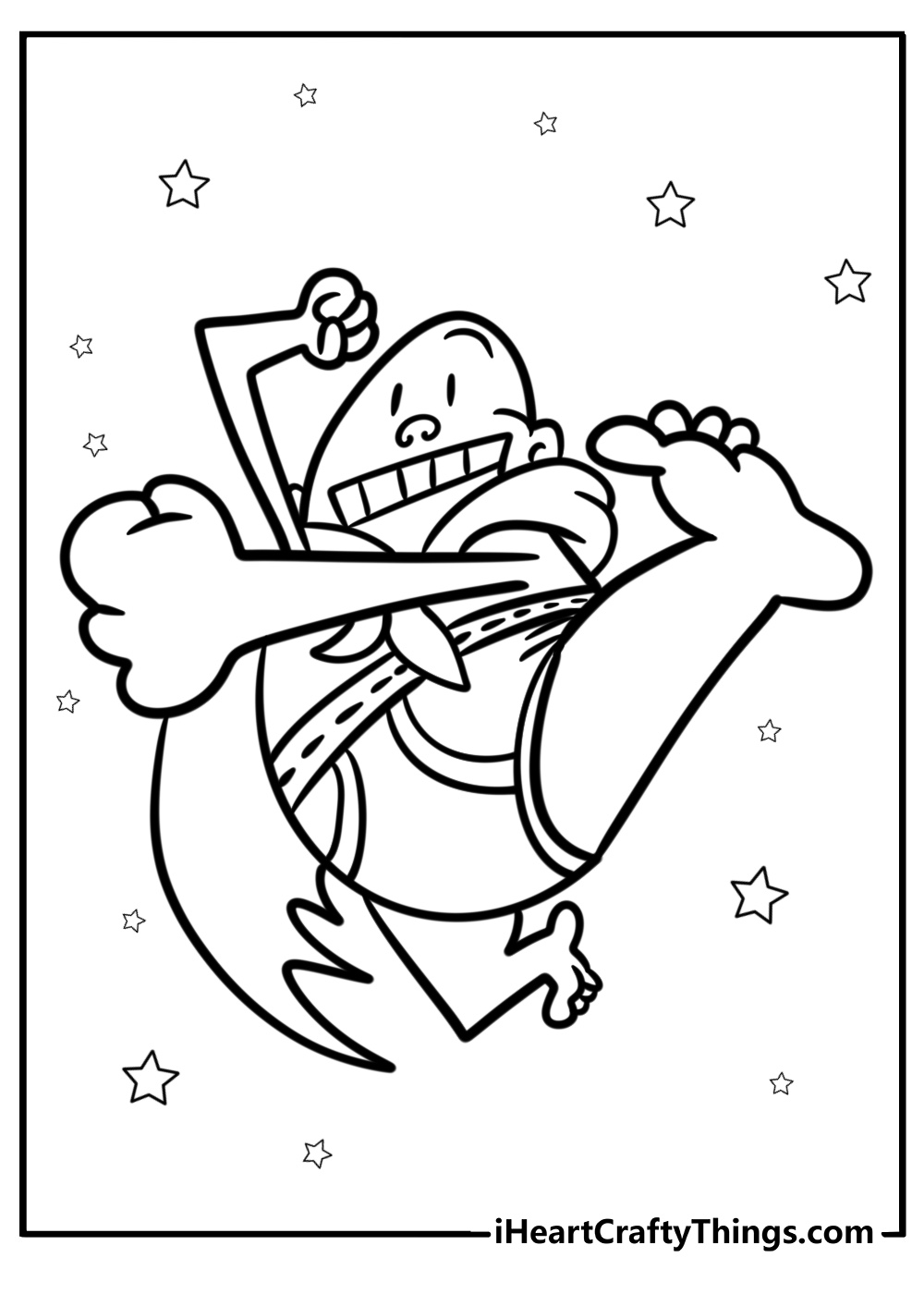 Captain underpants jumping into action printable coloring page