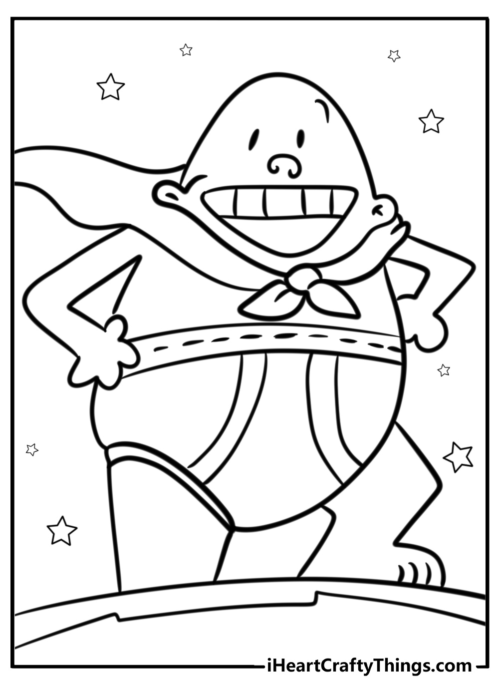 Captain underpants leaping into action free printable coloring page