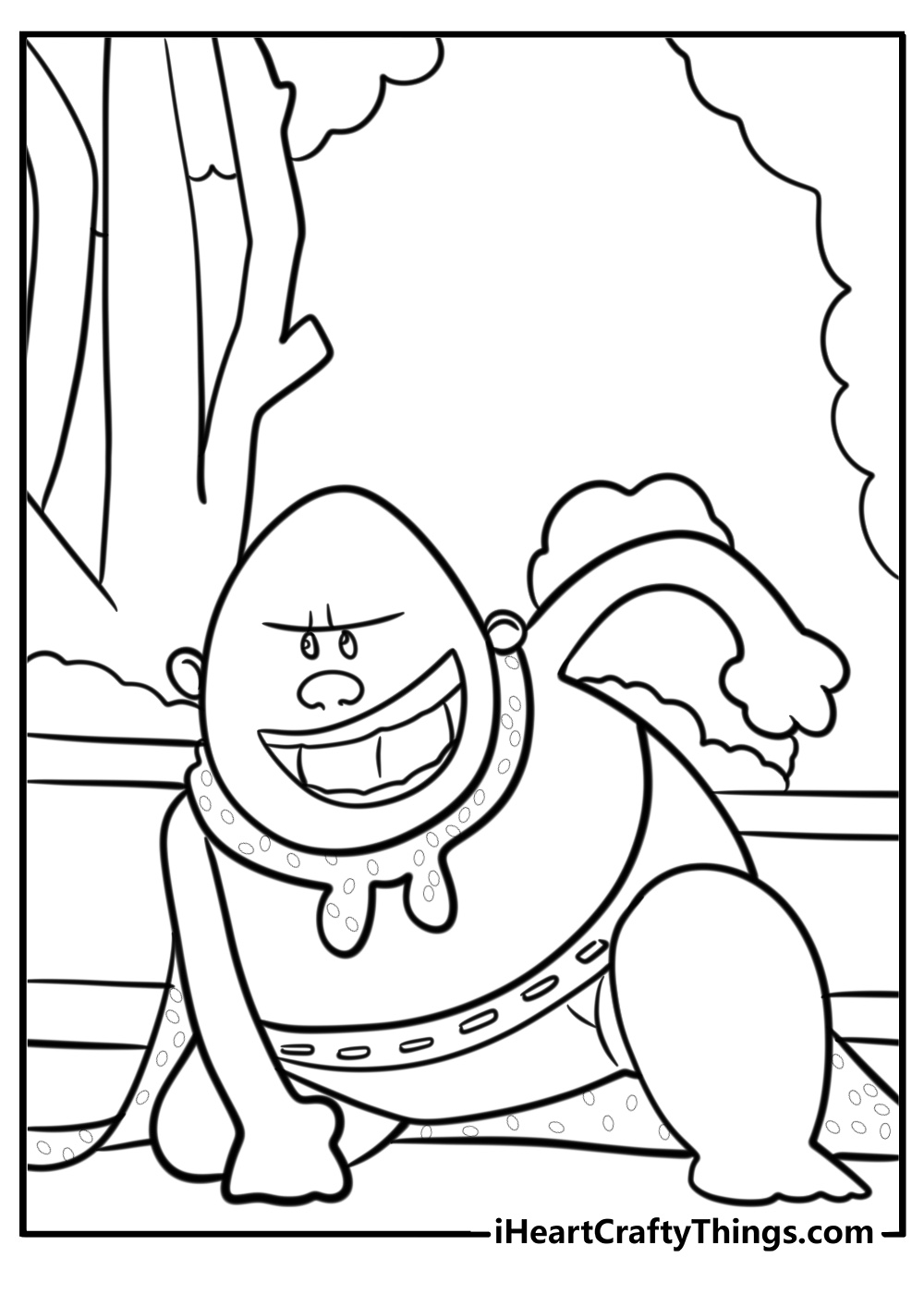 Captain underpants striking a superhero pose free coloring page pdf