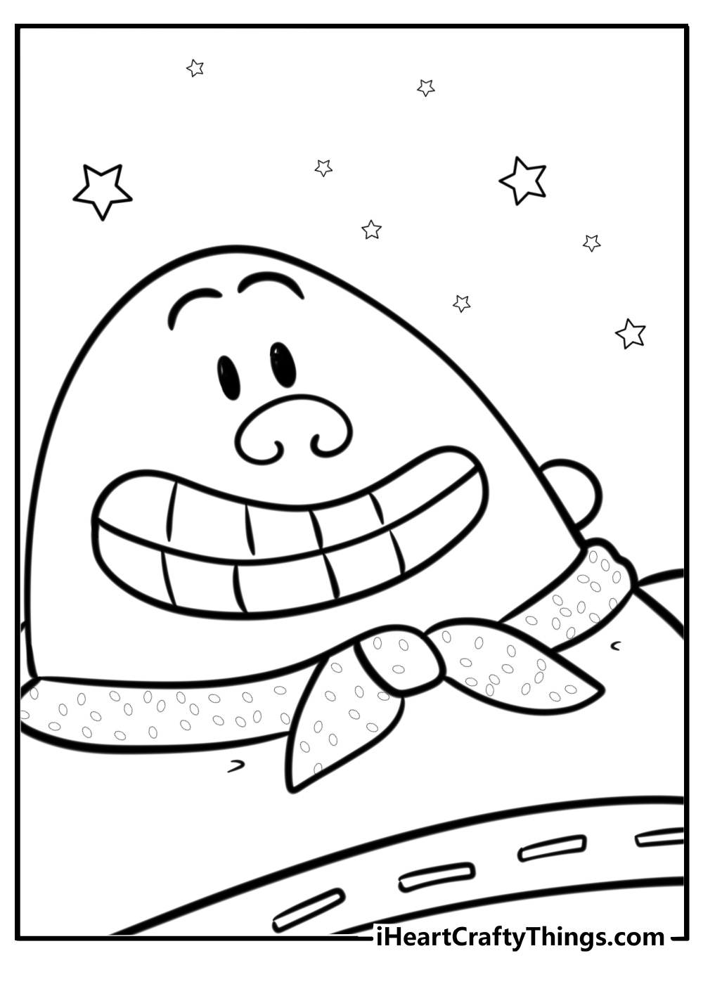 Captain underpants with a big smile free coloring page pdf