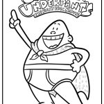 Captain underpants with his red cape coloring page