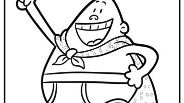 Captain underpants with his red cape coloring page